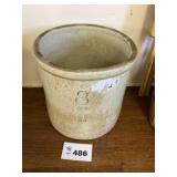 #8 BLUE RIBBON BRAND POTTERY CROCK