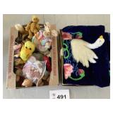 MISC SMALL STUFFED ANIMALS, UNFINISHED YARN HOOK