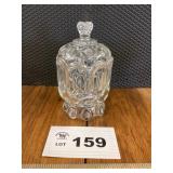 CLEAR MOON AND STARS CANDY DISH WITH LID