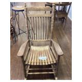 CRACKER BARREL ROCKING CHAIR, weathered