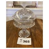 INDIANA GLASS DIAMOND POINT LIDDED COMPOTE-small