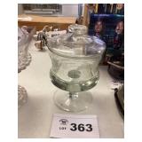 HEISEY CRYSTAL COMPOTE- PLANTATION PATTERN, SOME