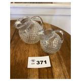 ANCHOR HOCKING 'WATERFORD WAFFLE' TILTED BALL