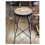 WROUGHT IRON/WOOD ICE CREAM TABLE 3 ft tall