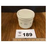 LONGABERGER CROCK WITH LID - CREAM AND BLUE