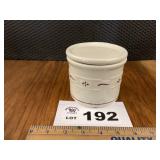 LONGABERGER CROCK WITH LID - CREAM AND BURGUNDY