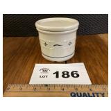 LONGABERGER CROCK WITH LID - CREAM AND BLUE