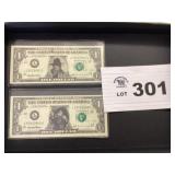 JOHN WAYNE AND ELVIS DOLLAR BILLS