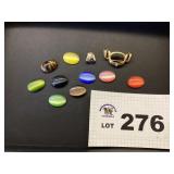 NECKLACE SLIDER WITH COLOR STONE INSERTS AND