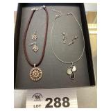 ONE LIA SOPHIA NECKLACE AND EARRING / BROWN S