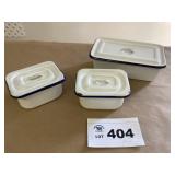 ENAMELWARE REFRIGERATOR STORAGE BOXES