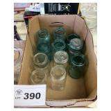 BLUE, CLEAR QT CANNING JARS