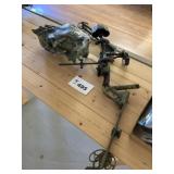 CAMO SKULL, COMPOUND BOW, SIGHT, QUIVER