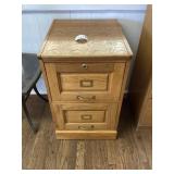 2 DRAWER WOOD FILING CABINET-no bottom in top