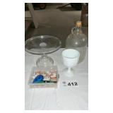 CAKE STAND, VASE, JUG, MISC