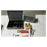 CASH BOX, PINS, METAL BOX