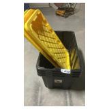 4 LARGE PLASTIC TOTES WITH LIDS, 20 x 38