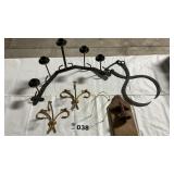 CANDELABRA, SCONCES, BELL, EASEL, TONGS