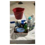 CLEANING CHEMICALS, BUCKET, TOTE