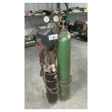 OXY-ACETYLENE TANKS, HELMET, CART