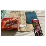 MONEY BAGS, YAHTZEE GAME, GLOW FLAG