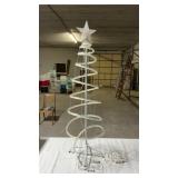 MULTI COLORED LIGHTED OUTDOOR CHRISTMAS TREE