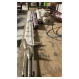 3 ELECTRIC FENCE POSTS, PVC PIECES, PET R