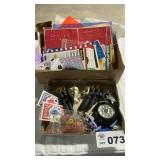 CLAMPS, STENCILS, RIBBON, CARDS