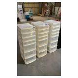 3 PLASTIC STORAGE TOWERS