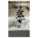 ASSORTED CHRISTMAS CANDLE HOLDERS, DISHES