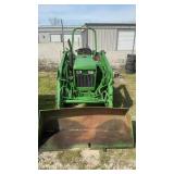 650 JOHN DEERE TRACTOR WITH LOADER, 2 CYL.