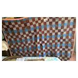 TWIN SIZE KNOTTED QUILT-orange back