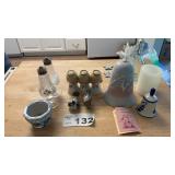 SALT PEPPER SHAKERS, BELLS, ELECTRIC CANDLE,OTHER