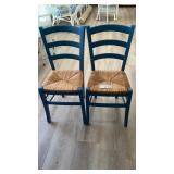 2 RATTAN WOOD CHAIRS