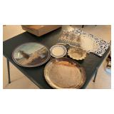 SILVER TRAY, BOWL, PLATES, MATS