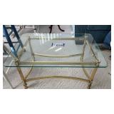 GLASS TOP TABLE, 21 x 30, 16 TALL
