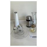 PAPER TOWEL HOLDER, OIL LAMP, PLATE, MISC