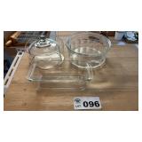 PYREX GLASS LOAF DISH, BOWLS