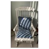 WOOD ROCKING CHAIR WITH CUSHIONS