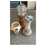 CONCRETE PEDESTAL, TERRA COTTA PEDESTAL,