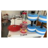 FOAM DUMBBELLS, HUMMING BIRD FEEDERS