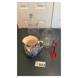 HURRICANE GLOBE, PITCHER, STEMWARE