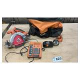 RIDGID CIRCULAR SAW, LIGHT, CHARGER, BATTERY W