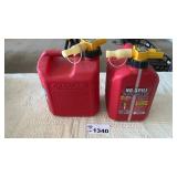 2). 2 1/2 GALLON GAS CANS, PLASTIC, NIB