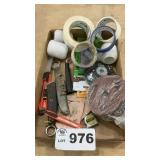 TAPE, UTILITY KNIVES, SANDING DISCS, PAINT ROLLERS