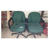 2 GREEN OFFICE CHAIRS