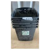 5 PLASTIC RECYCLING CANS 10 x 12, 14 TALL
