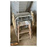 2 STEP WOOD LADDER, 2 LAWN CHAIR FRAMES