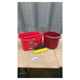 PLASTIC PAILS, SCRUB BRUSH HEAD