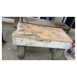 WOOD TABLE ON WHEELS, 16 x 32, 20 INCHES TALL